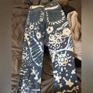 mom jeans with designed back